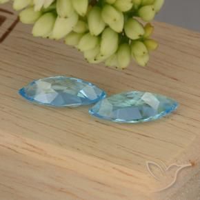 Topaz Gemstones in 14.9 x 6.8 mm Size for Sale, Topaz Stones in Swiss Blue Color