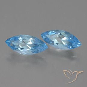 7.34 ctw Blue Topaz Stones, Natural Topaz in Marquise Facet Shape for Sale