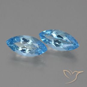 7.17 ctw Blue Topaz Stones, Natural Topaz in Marquise Facet Shape for Sale