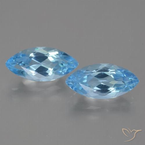 7.95ctw Natural Sky Blue Topaz, Marquise, VVS, Photo A