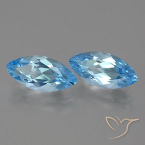 7.95 ctw Blue Topaz Stones, Natural Topaz in Marquise Facet Shape for Sale