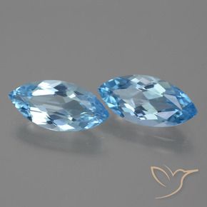 7.34 ctw Blue Topaz Stones, Natural Topaz in Marquise Facet Shape for Sale