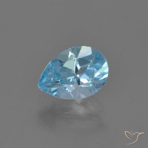 0.90ct Natural Sky Blue Topaz, Pear Shape, VVS-VS