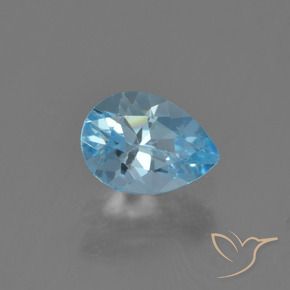 0.90 ct Blue Topaz Stone, Natural Topaz in Pear Facet Shape for Sale