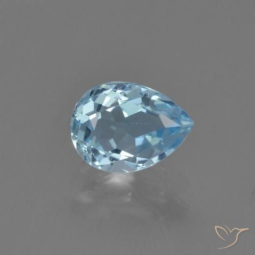 0.92ct Natural Sky Blue Topaz, Pear Shape, VVS-VS
