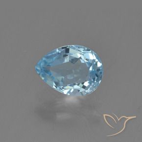 0.92 ct Blue Topaz Stone, Natural Topaz in Pear Facet Shape for Sale