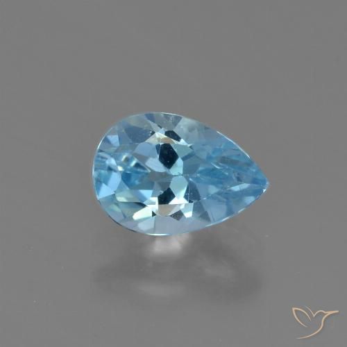 0.93ct Natural Swiss Blue Topaz, Pear Shape, VVS-VS