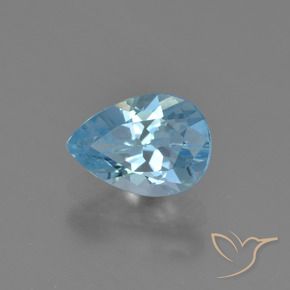 0.93 ct Blue Topaz Stone, Natural Topaz in Pear Facet Shape for Sale