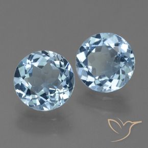 4.39 ctw Blue Topaz Stones, Natural Topaz in Round Facet Shape for Sale