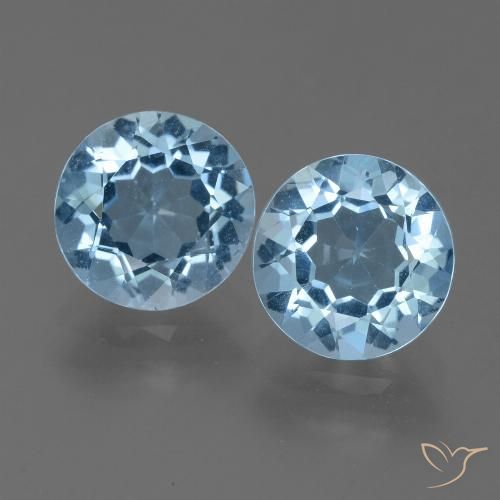 4.73ctw Natural Swiss Blue Topaz, Round, VVS-VS
