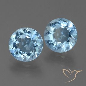 4.73 ctw Blue Topaz Stones, Natural Topaz in Round Facet Shape for Sale