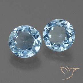 4.46 ctw Blue Topaz Stones, Natural Topaz in Round Facet Shape for Sale