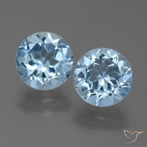 4.74ctw Natural Sky Blue Topaz, Round, VVS-VS