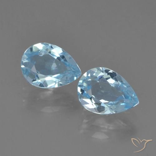 1.92ctw Natural Swiss Blue Topaz, Pear Shape, VS
