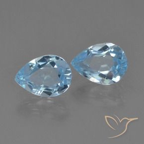 1.92 ctw Blue Topaz Stones, Natural Topaz in Pear Facet Shape for Sale