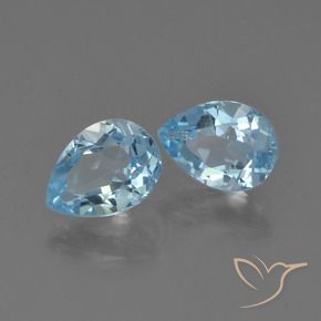 1.69 ctw Blue Topaz Stones, Natural Topaz in Pear Facet Shape for Sale