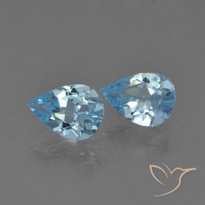 1.31 ctw Blue Topaz Stones, Natural Topaz in Pear Facet Shape for Sale