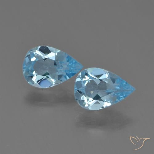 1.45ctw Natural Swiss Blue Topaz, Pear Shape, VS