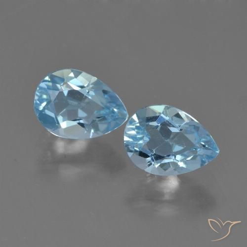 1.79 ct Loose Sky Blue Topaz, 7.1 x 5.1 mm Pear Cut From Brazil, Photo A