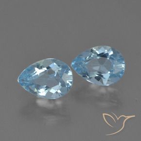 1.79 ctw Blue Topaz Stones, Natural Topaz in Pear Facet Shape for Sale