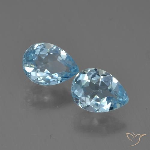 1.86ctw Natural Swiss Blue Topaz, Pear Shape, VS