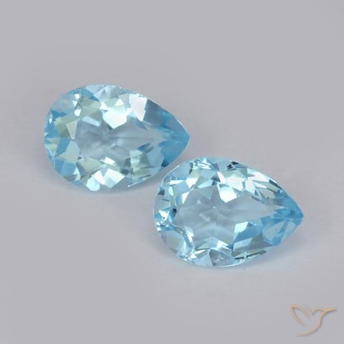 1.76 ct Sky Blue Topaz, 7.1 x 5.2 mm Pear Cut From Brazil, Photo A