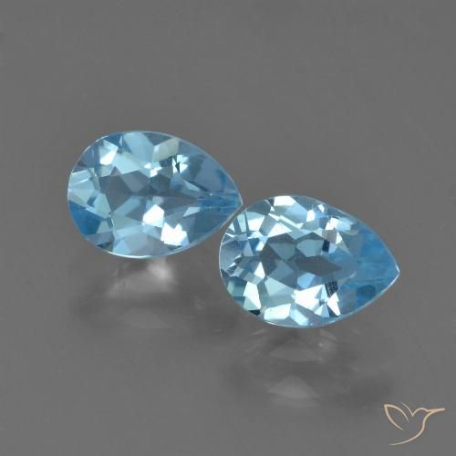 1.76ctw Natural Swiss Blue Topaz, Pear Shape, VS