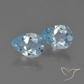 1.61 ctw Blue Topaz Stones, Natural Topaz in Pear Facet Shape for Sale