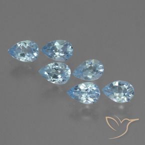 3.21 ctw Blue Topaz Stones, Natural Topaz in Pear Facet Shape for Sale