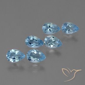 2.94 ctw Blue Topaz Stones, Natural Topaz in Pear Facet Shape for Sale
