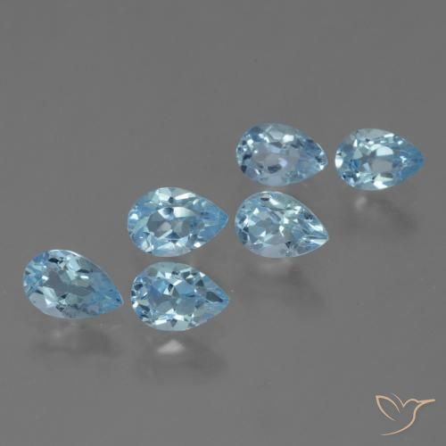 3.21 ct Swiss Blue Topaz, 5.9 x 4 mm Pear Cut From Brazil, Photo A