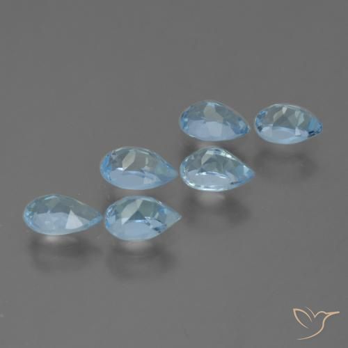 Topaz Gemstones in 6 x 4 mm (calibrated) Size for Sale, Topaz Stones in Swiss Blue Color
