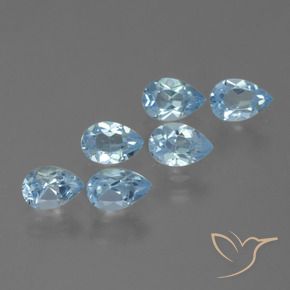 3.27 ctw Blue Topaz Stones, Natural Topaz in Pear Facet Shape for Sale