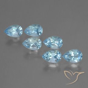 3.22 ctw Blue Topaz Stones, Natural Topaz in Pear Facet Shape for Sale