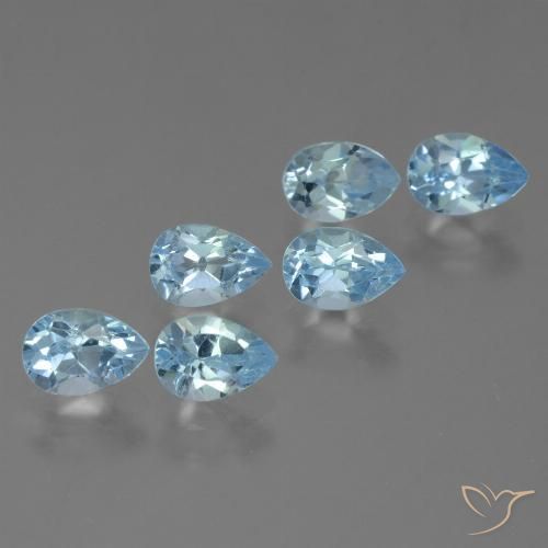 3.66ctw Natural Sky Blue Topaz, Pear Shape, VS