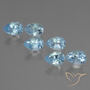 3.66 ctw Blue Topaz Stones, Natural Topaz in Pear Facet Shape for Sale