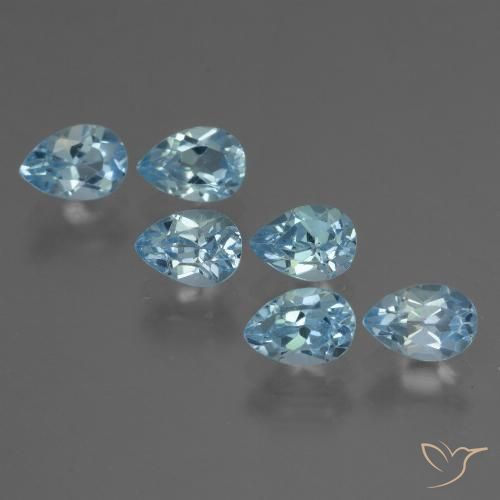 3.72 ct Sky Blue Topaz, 5.9 x 4.3 mm Pear Cut From Brazil, Photo A