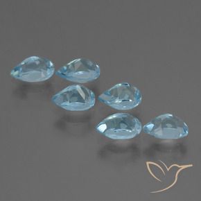 Topaz Gemstones in 5.9 x 4.3 mm Size for Sale, Topaz Stones in Sky Blue Color