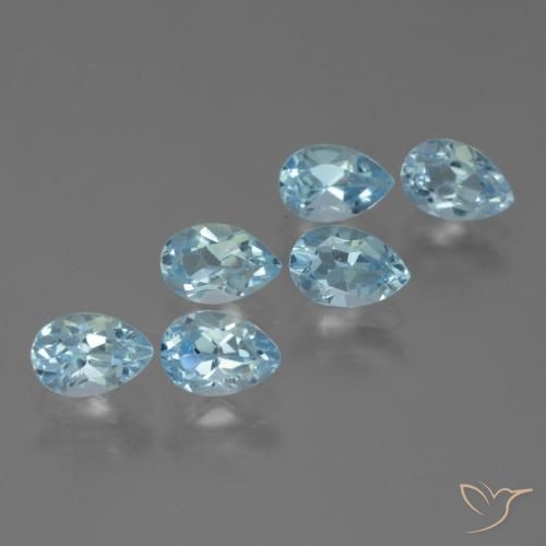 3.42ctw Natural Sky Blue Topaz, Pear Shape, VS