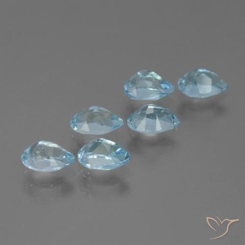Topaz Gemstones in 6 x 4 mm (calibrated) Size for Sale, Topaz Stones in Sky Blue Color