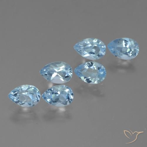 3.50ctw Natural Sky Blue Topaz, Pear Shape, VS