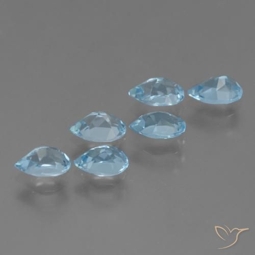 Topaz Gemstones in 6 x 4.3 mm Size for Sale, Topaz Stones in Sky Blue Color