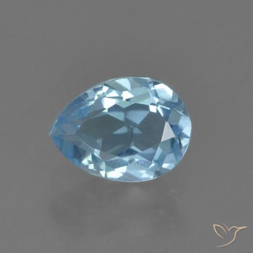 1.02ct Natural Swiss Blue Topaz, Pear Shape, VS, Photo A