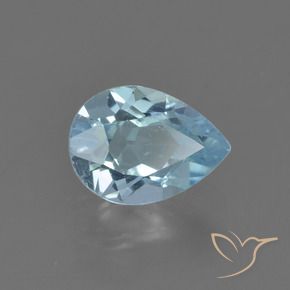 0.94 ct Blue Topaz Stone, Natural Topaz in Pear Facet Shape for Sale