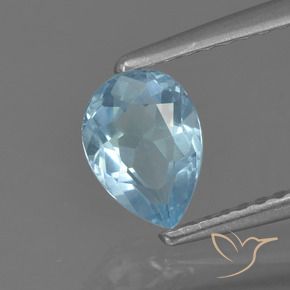 0.82 ct Blue Topaz Stone, Natural Topaz in Pear Facet Shape for Sale