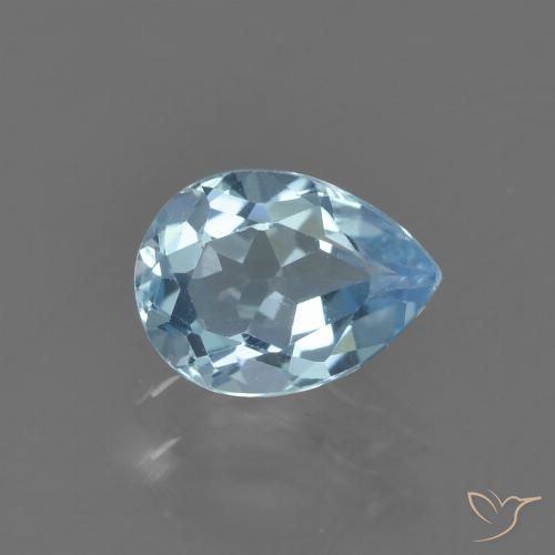 0.89ct Natural Sky Blue Topaz, Pear Shape, VS