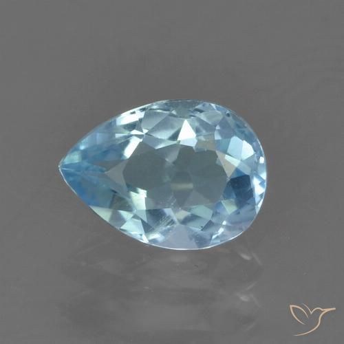 0.90ct Natural Sky Blue Topaz, Pear Shape, VS