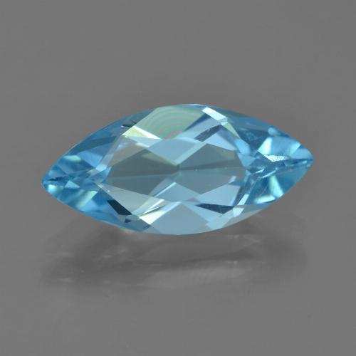 3.39ct Marquise Deep Azure Blue Topaz from Brazil, Dimension 15 x 7.1mm, Natural irradiated Gemstone, VVS-VS Clarity, 1pc Marquise Facet Topaz, Mohs Hardness of 8 suitable for daily wear jewelry, Sagittarius Zodiac Stone, Photo A