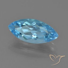 3.64 ct Blue Topaz Stone, Natural Topaz in Marquise Facet Shape for Sale