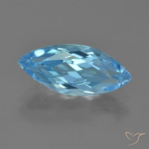 3.43ct Natural Swiss Blue Topaz, Marquise, VVS-VS